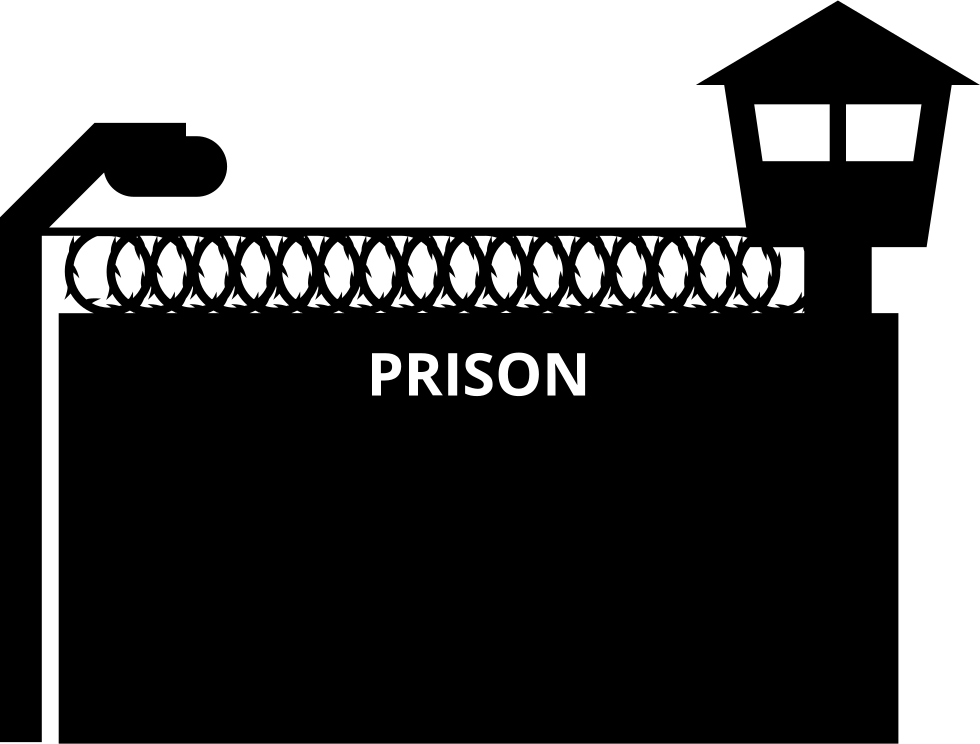 A Black And White Image Of A Prison