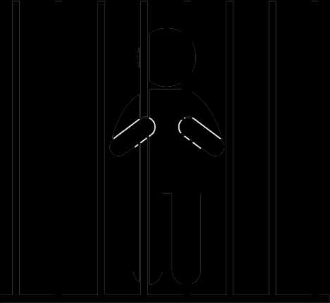 A Person Standing Behind Bars