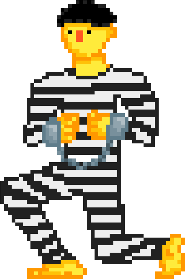 A Pixel Art Of A Prisoner