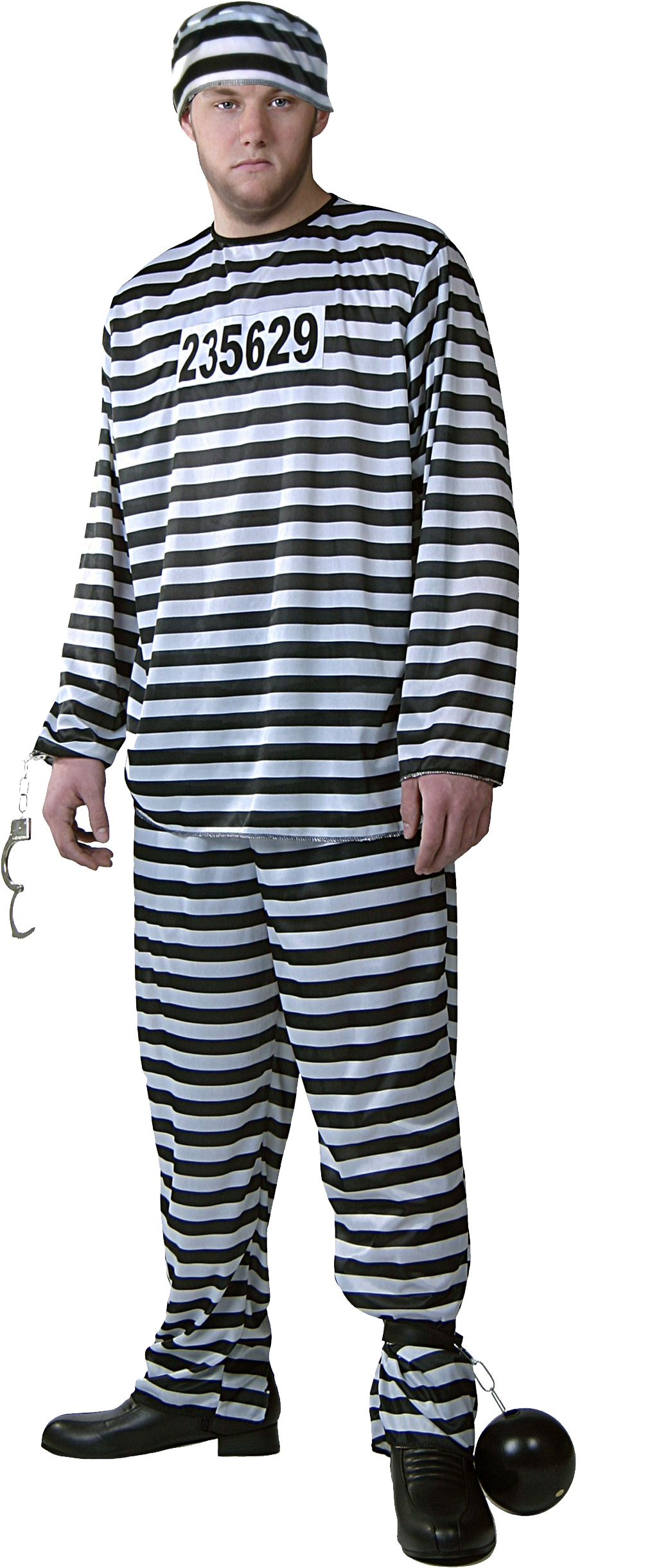 A Man In A Striped Uniform