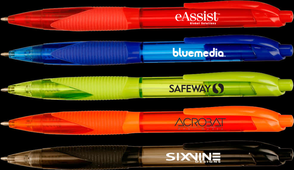 A Group Of Colorful Pens