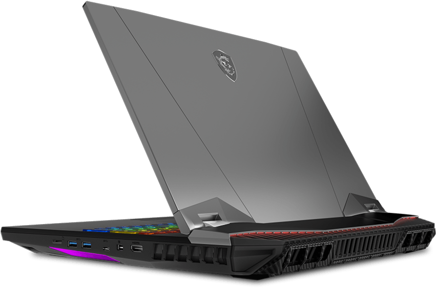 A Laptop With A Rainbow Colored Back Panel