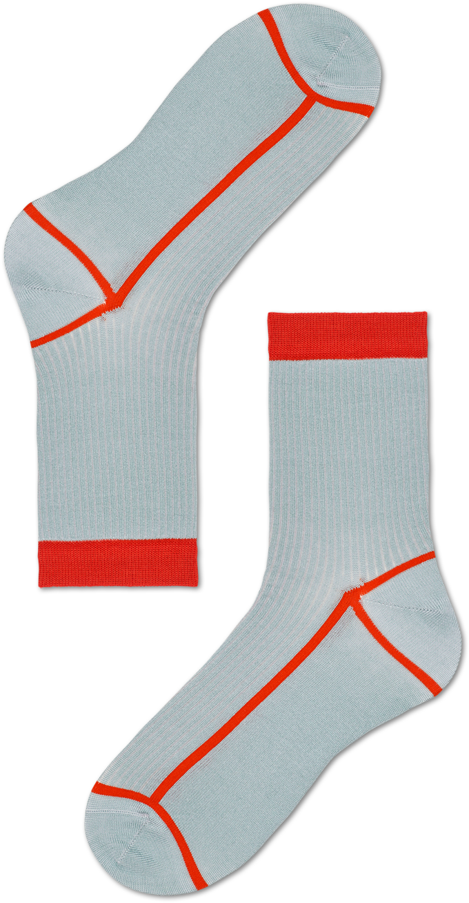 A Pair Of White And Red Socks