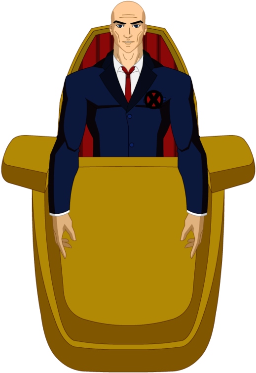 Cartoon Of A Man In A Suit Sitting In A Gold Chair