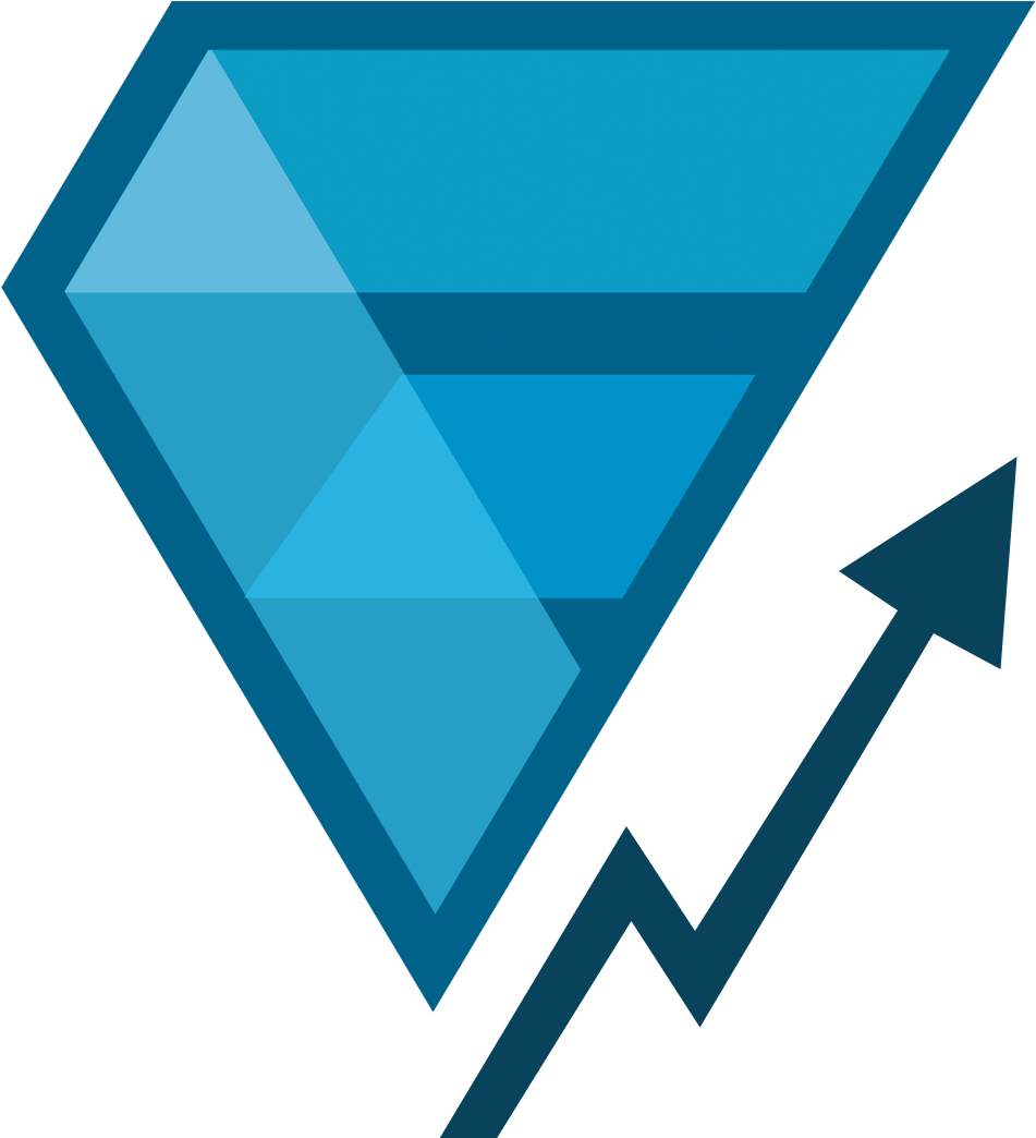 A Blue Diamond With A Arrow Pointing Up