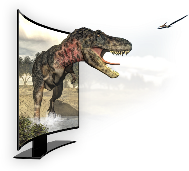 A Dinosaur On A Screen