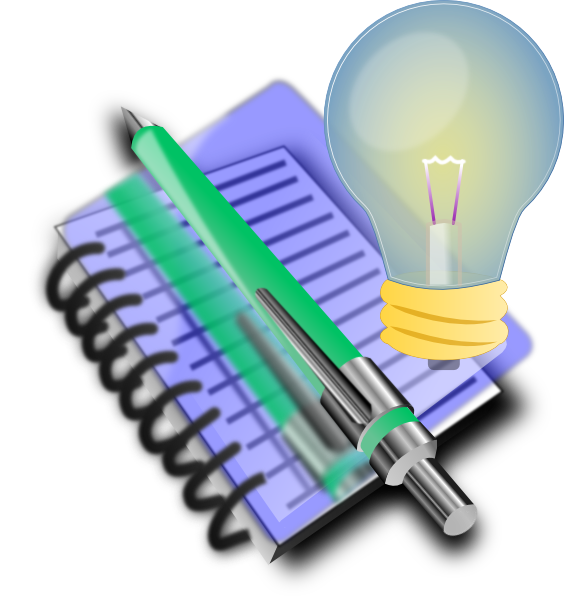 A Pen And Notebook With A Light Bulb