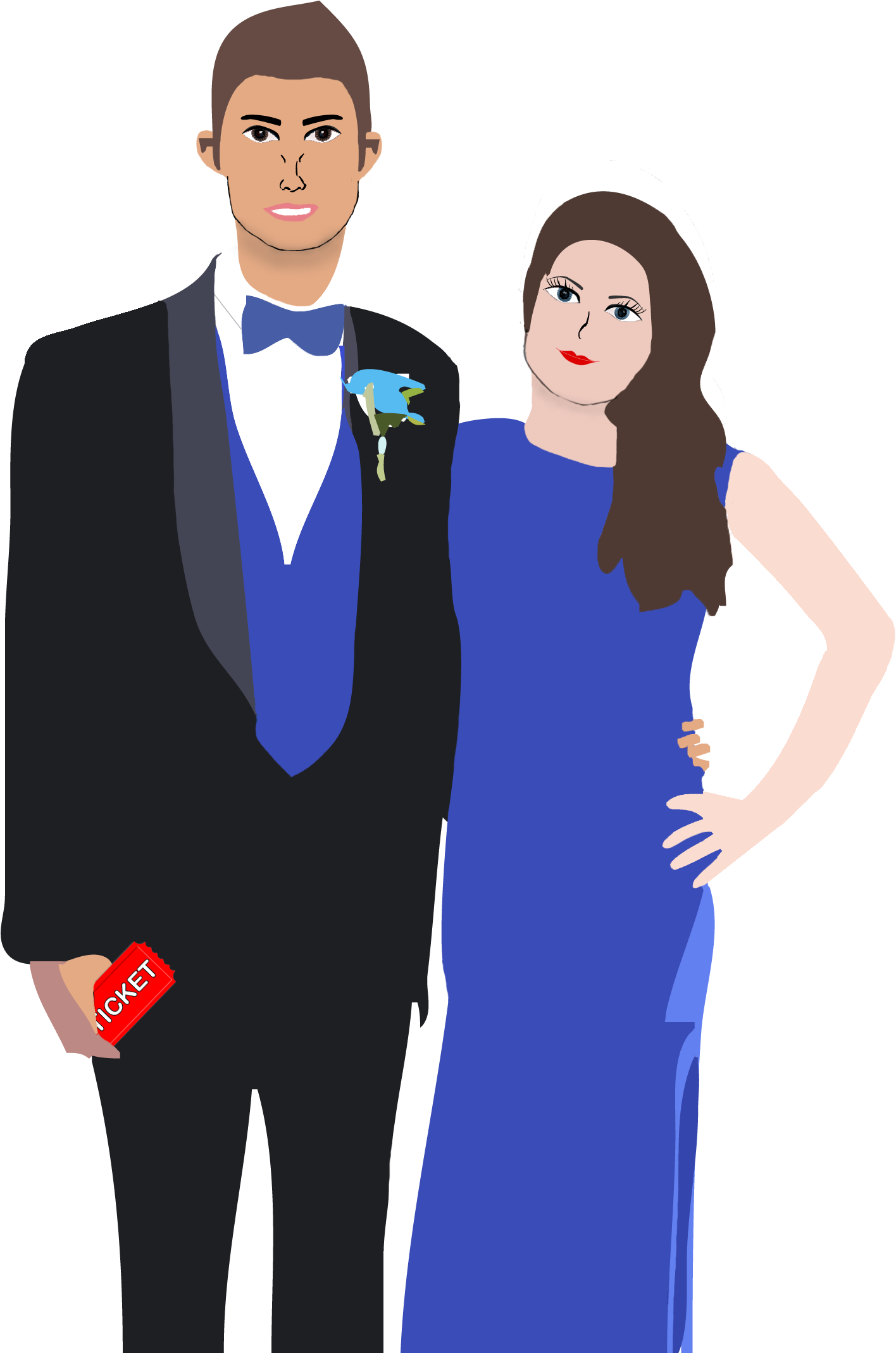 A Man And Woman In Formal Attire