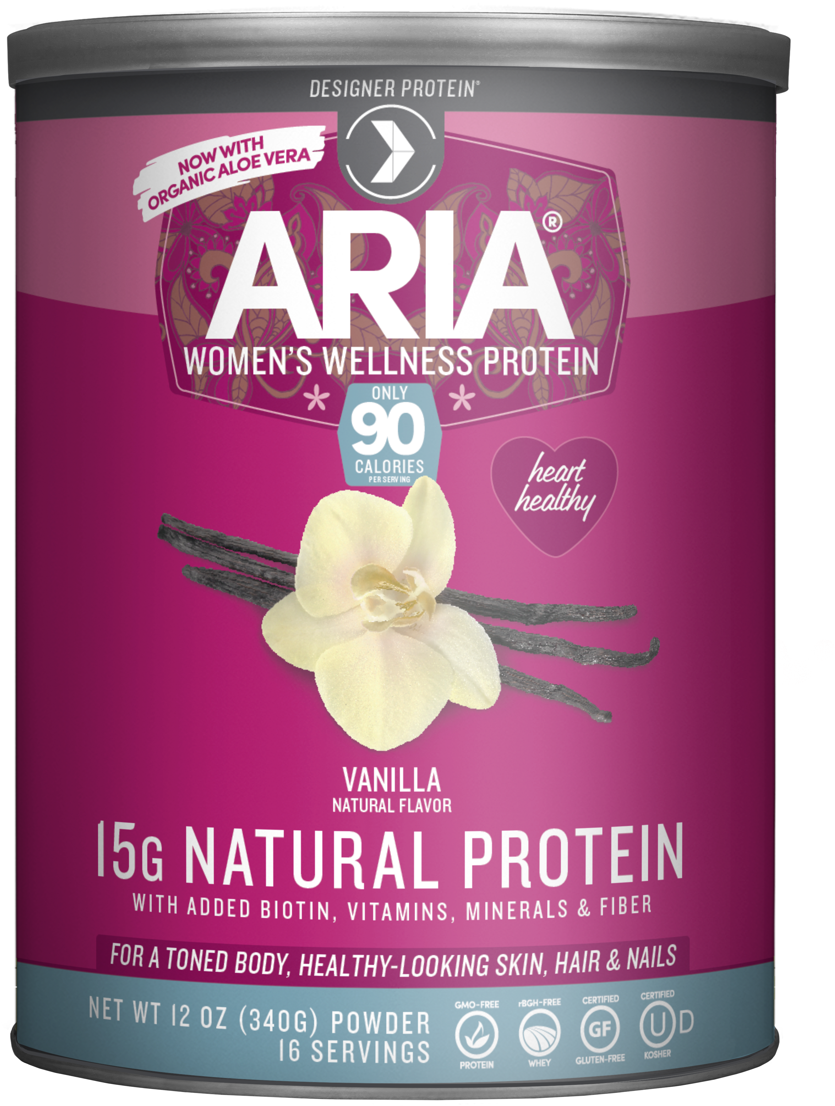 A Pink And White Can Of Protein