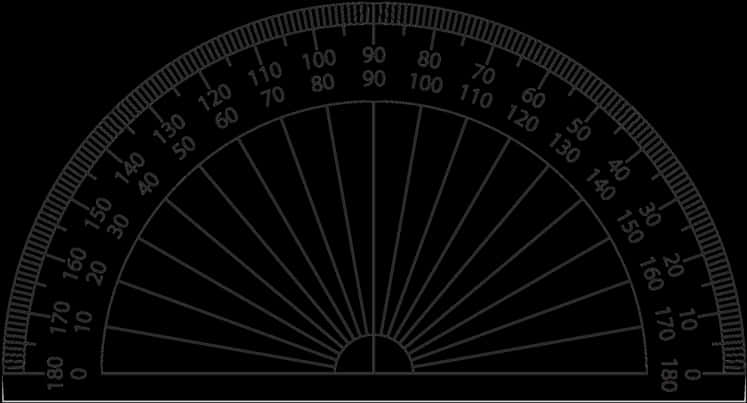A Black And White Drawing Of A Protractor