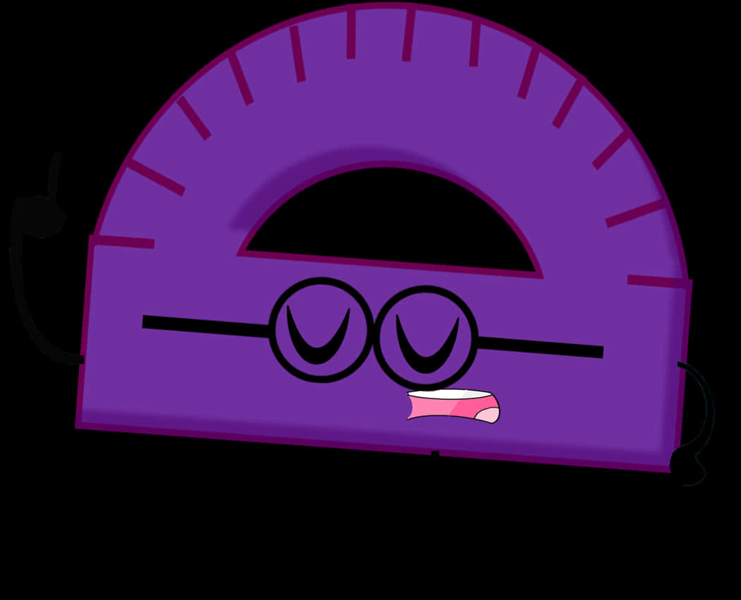A Cartoon Of A Purple Object With Eyes And Mouth