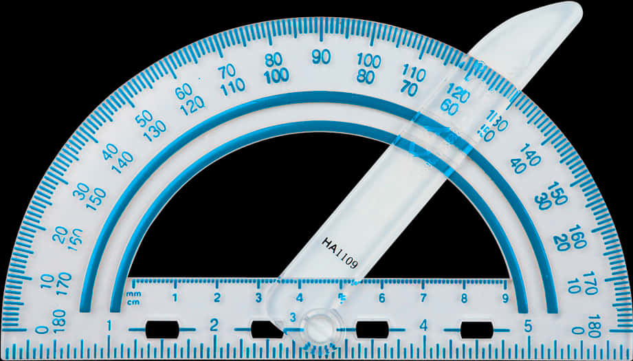 A White And Blue Protractor