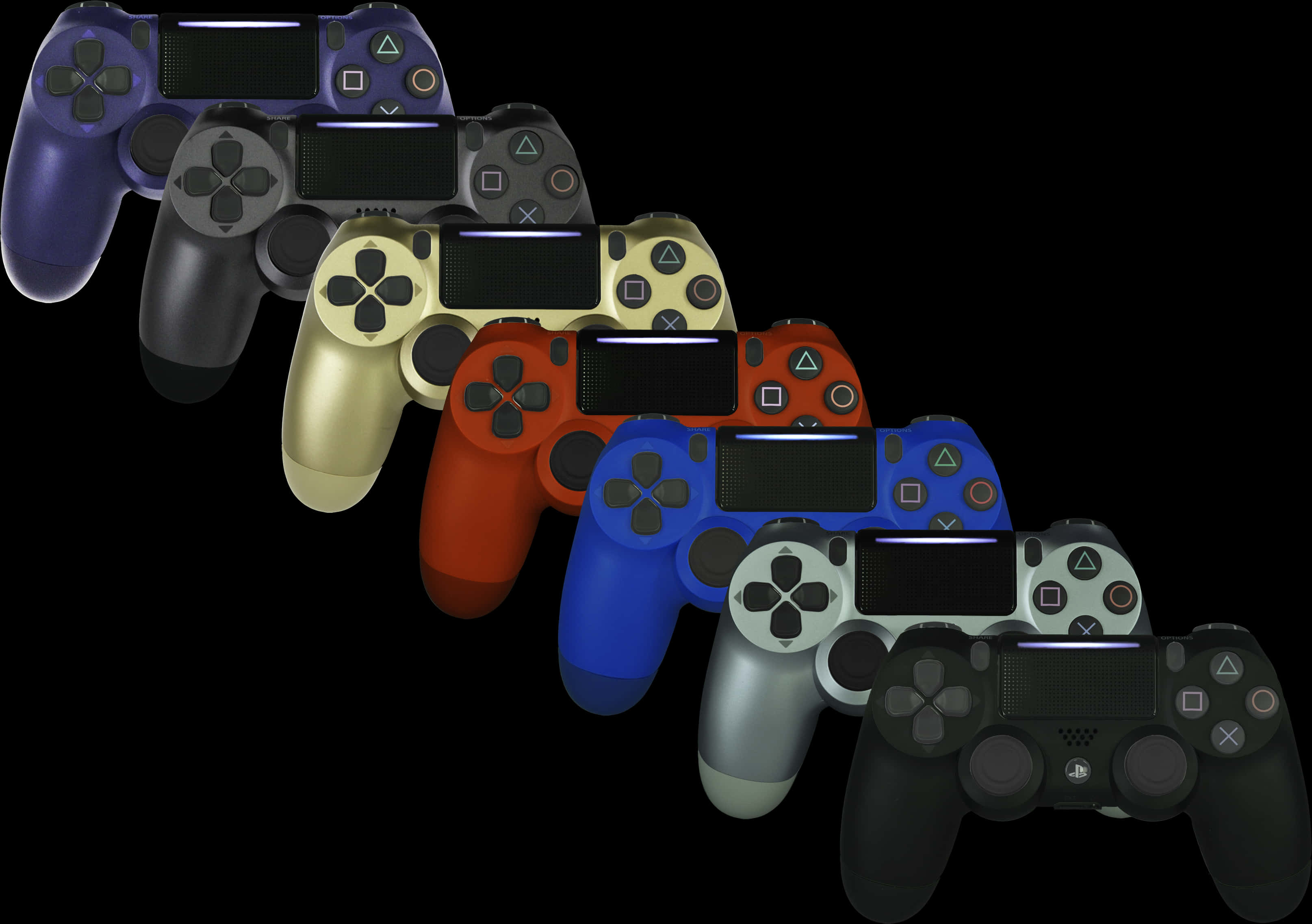 A Group Of Video Game Controllers