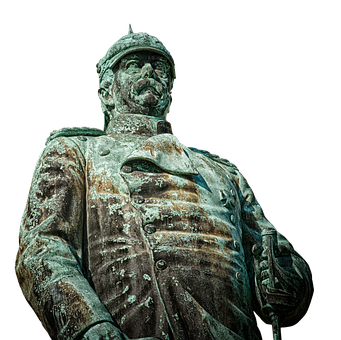A Statue Of A Man In A Military Uniform