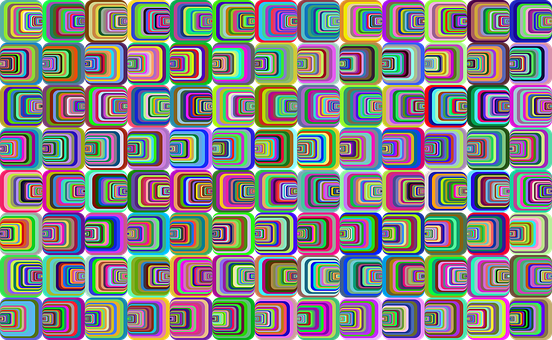 A Multicolored Squares On A Black Background