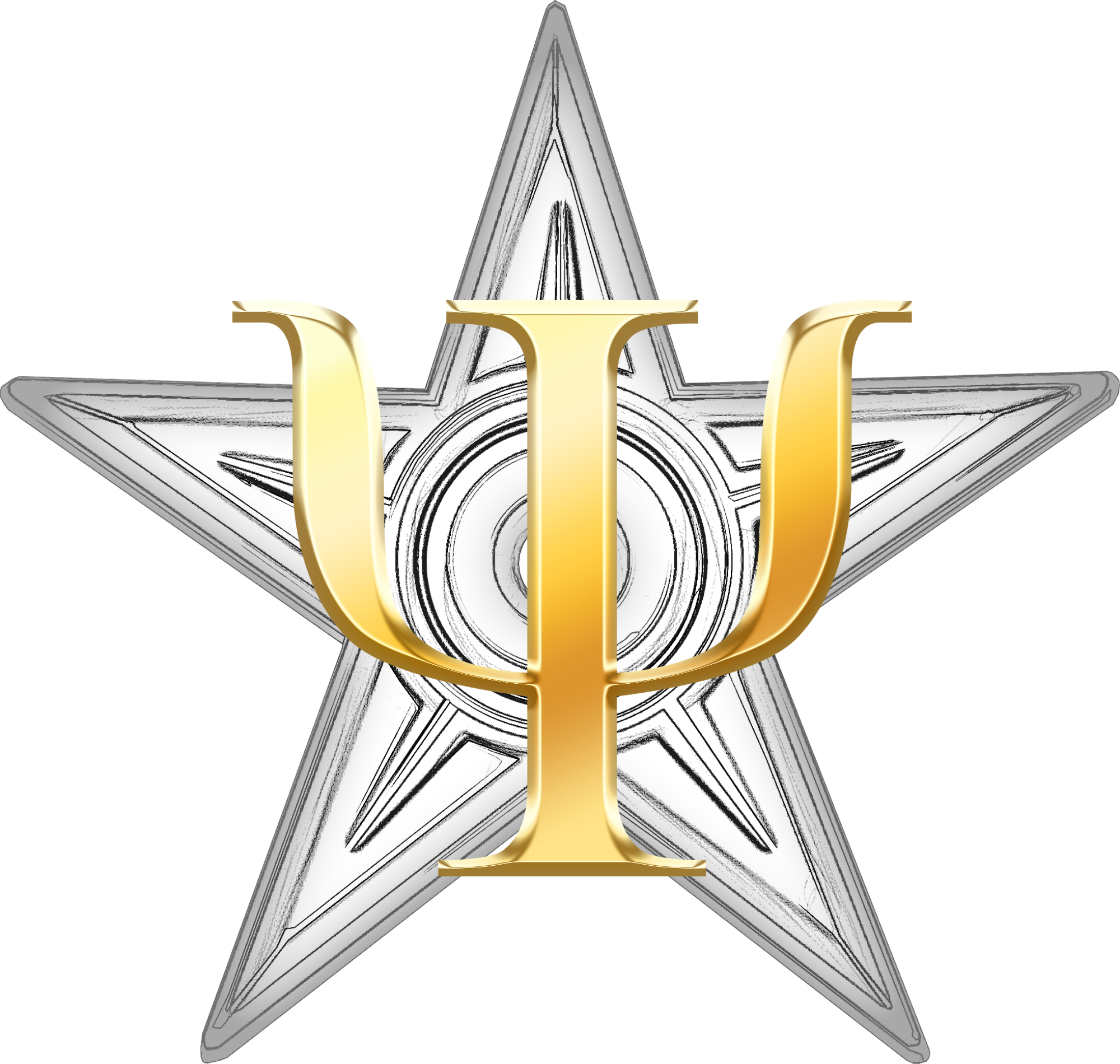 A Silver And Gold Symbol