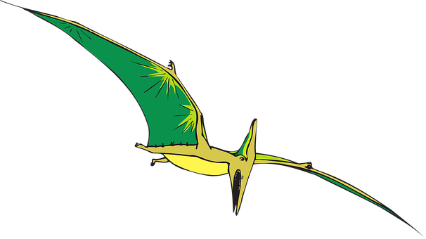 A Cartoon Of A Pterodactyl Flying