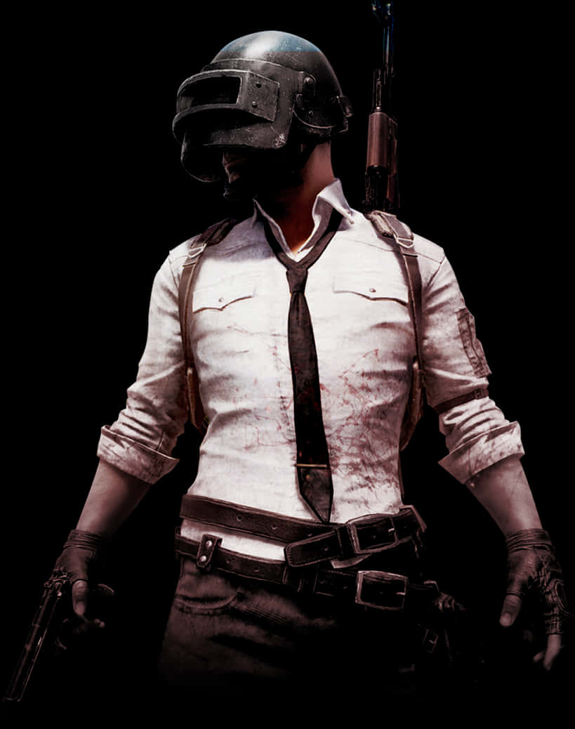 A Man Wearing A Mask And Holding A Gun