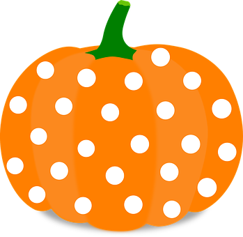 A Pumpkin With White Dots On It