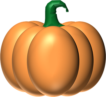 A Pumpkin With A Green Stem