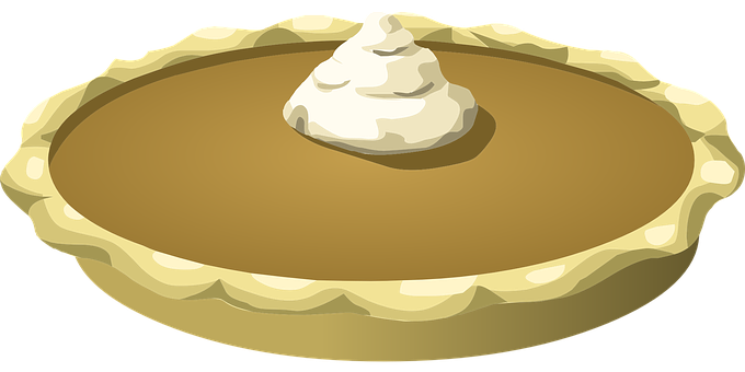 A Pie With A White Cream Topping