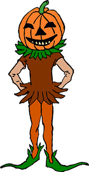 A Cartoon Of A Pumpkin Head
