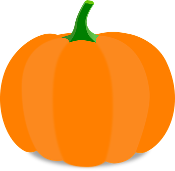 A Pumpkin With A Green Stem