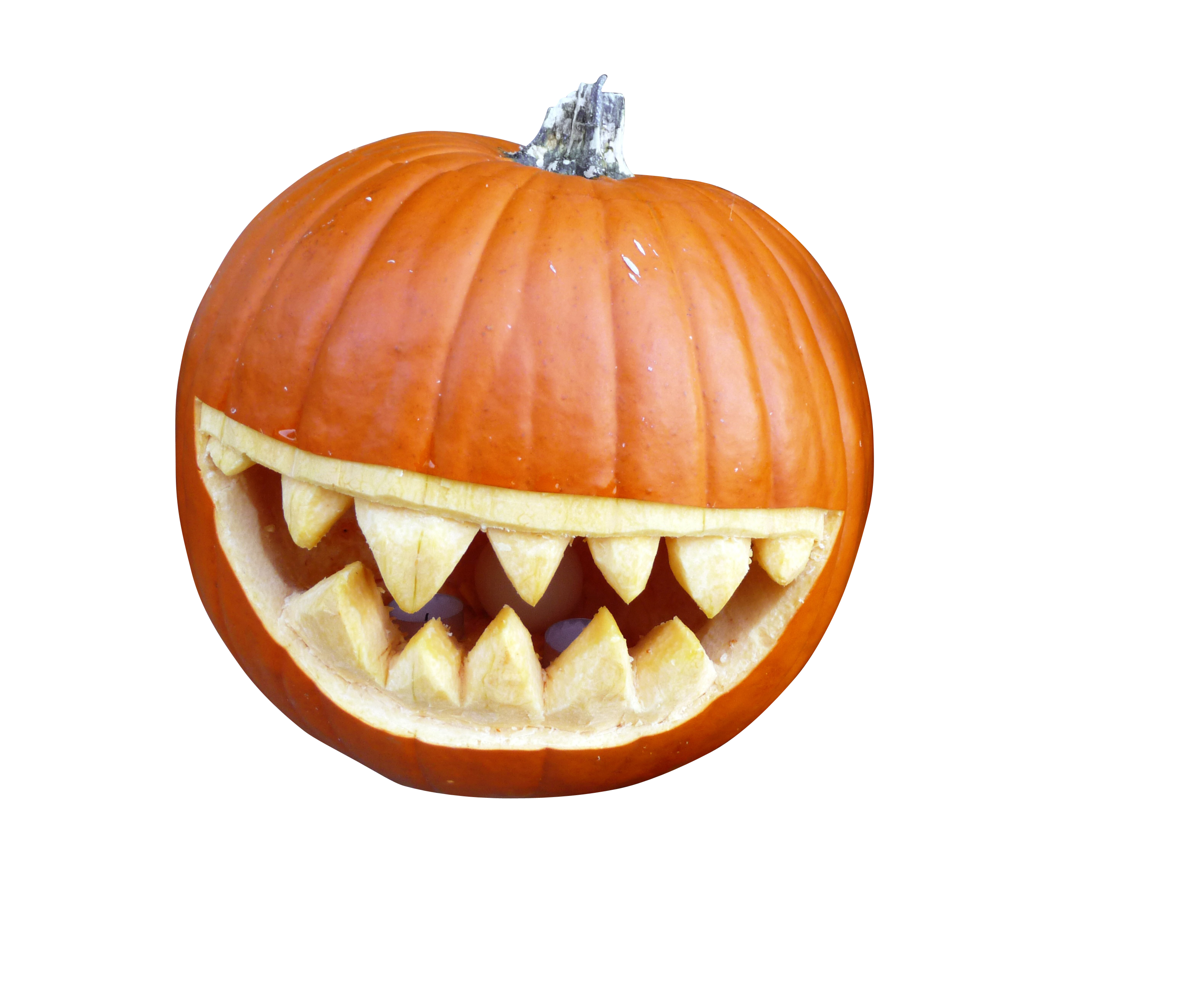 A Carved Pumpkin With Teeth