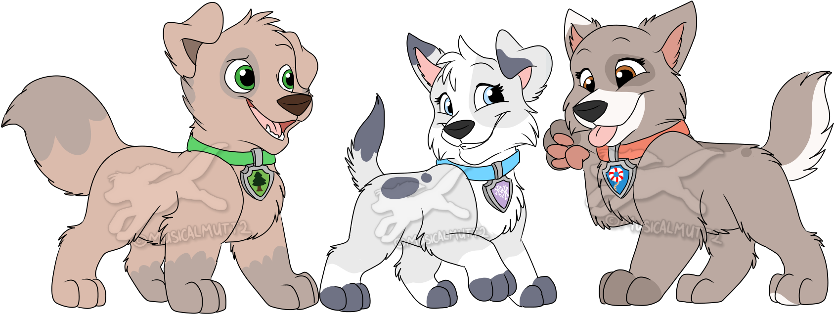 A Group Of Cartoon Dogs