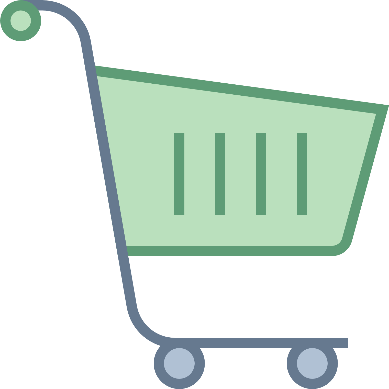 A Green Shopping Cart With Black Background