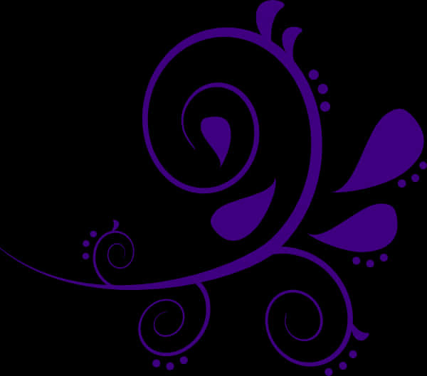 A Purple Swirly Design On A Black Background