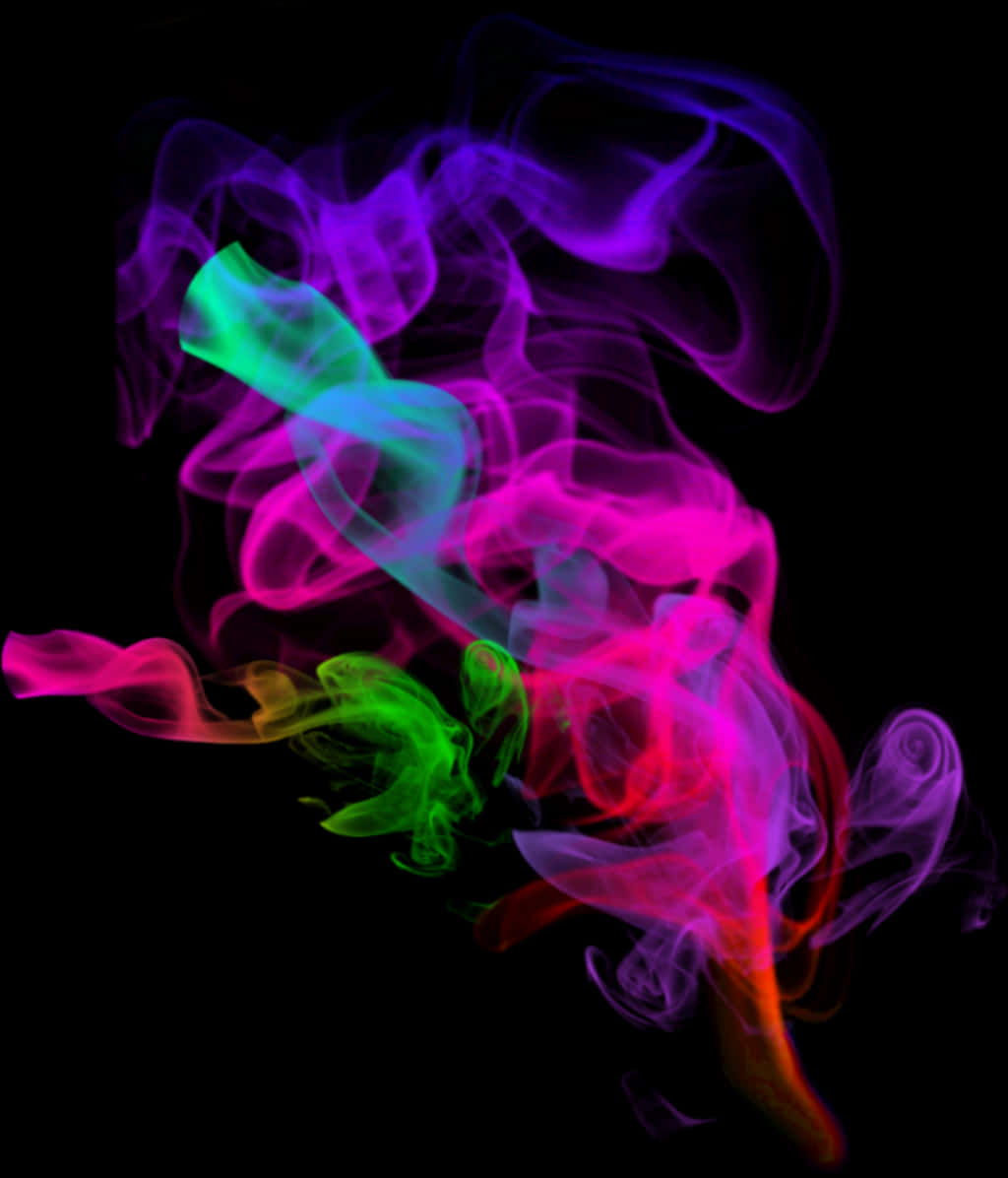 Purple, Blue, Green, And Red Smoke Effect