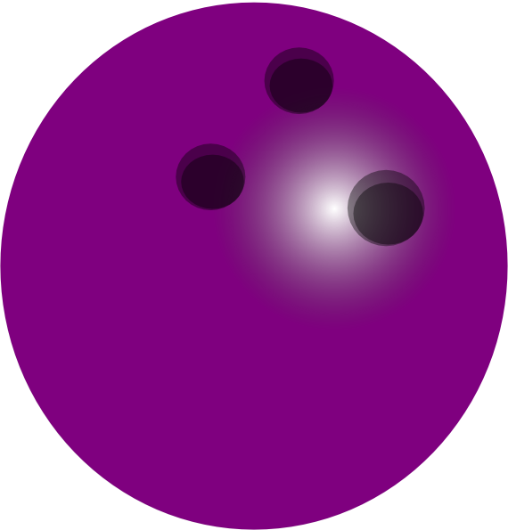 A Purple Bowling Ball With Black Dots
