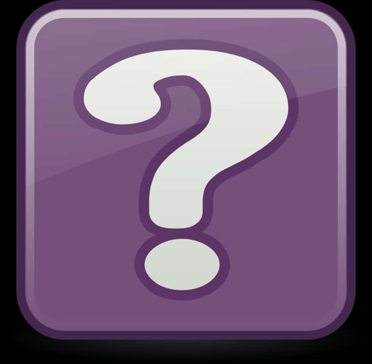 A Purple Square With A White Question Mark