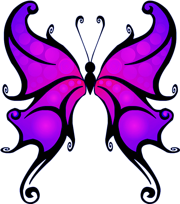 A Purple Butterfly With Black Lines And Dots