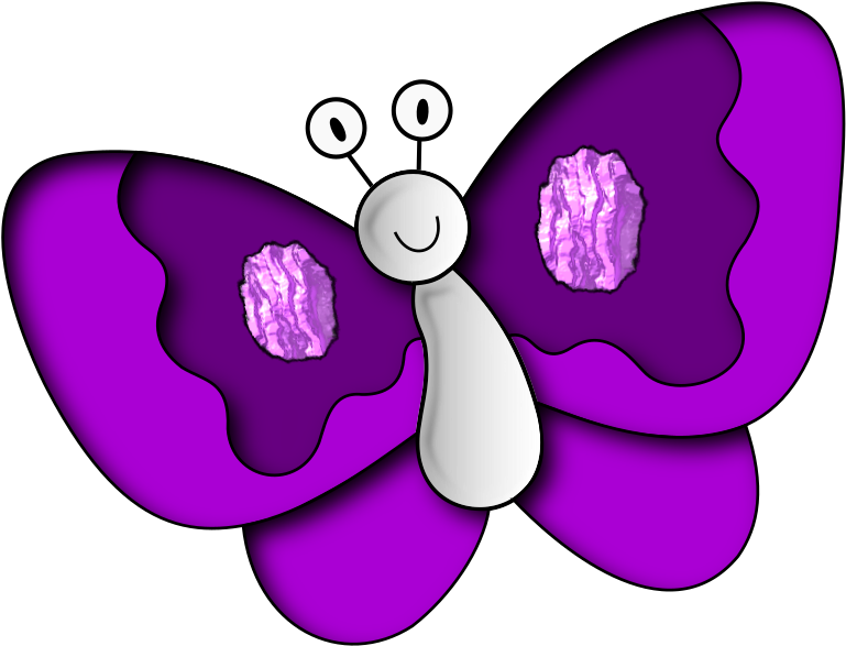 Cartoon Purple Butterfly