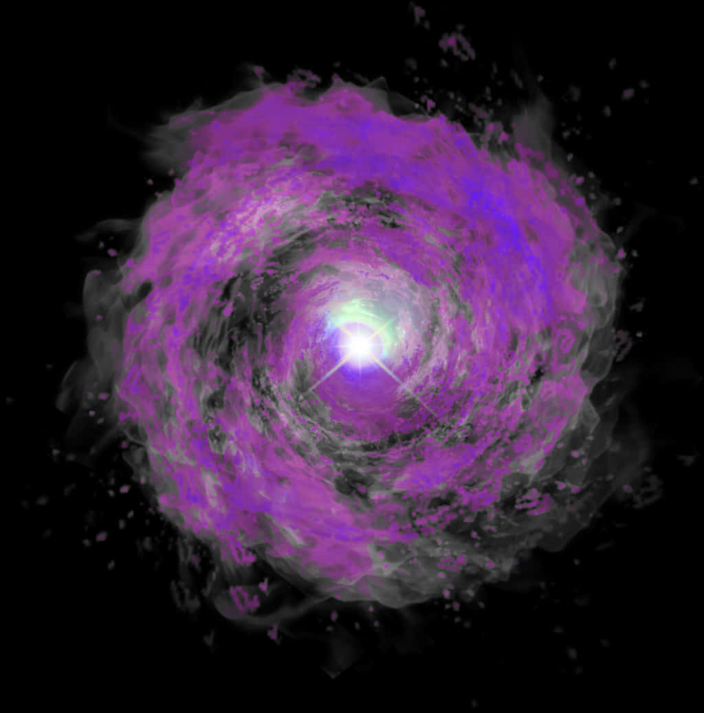 A Purple And White Swirl In Space