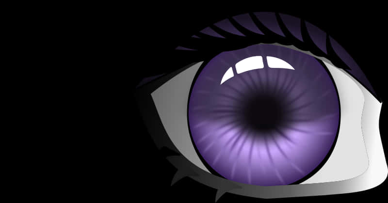A Purple Eyeball With Eyelashes And Eyelashes