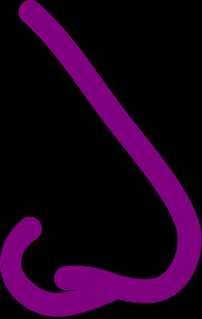 A Purple Curved Object On A Black Background
