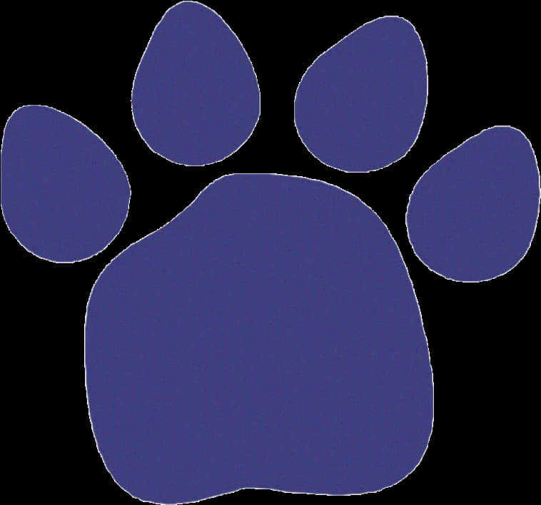 A Blue Paw Print With Black Background