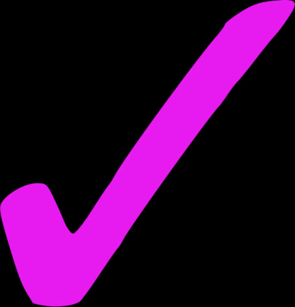 A Purple Check Mark On A Black Background