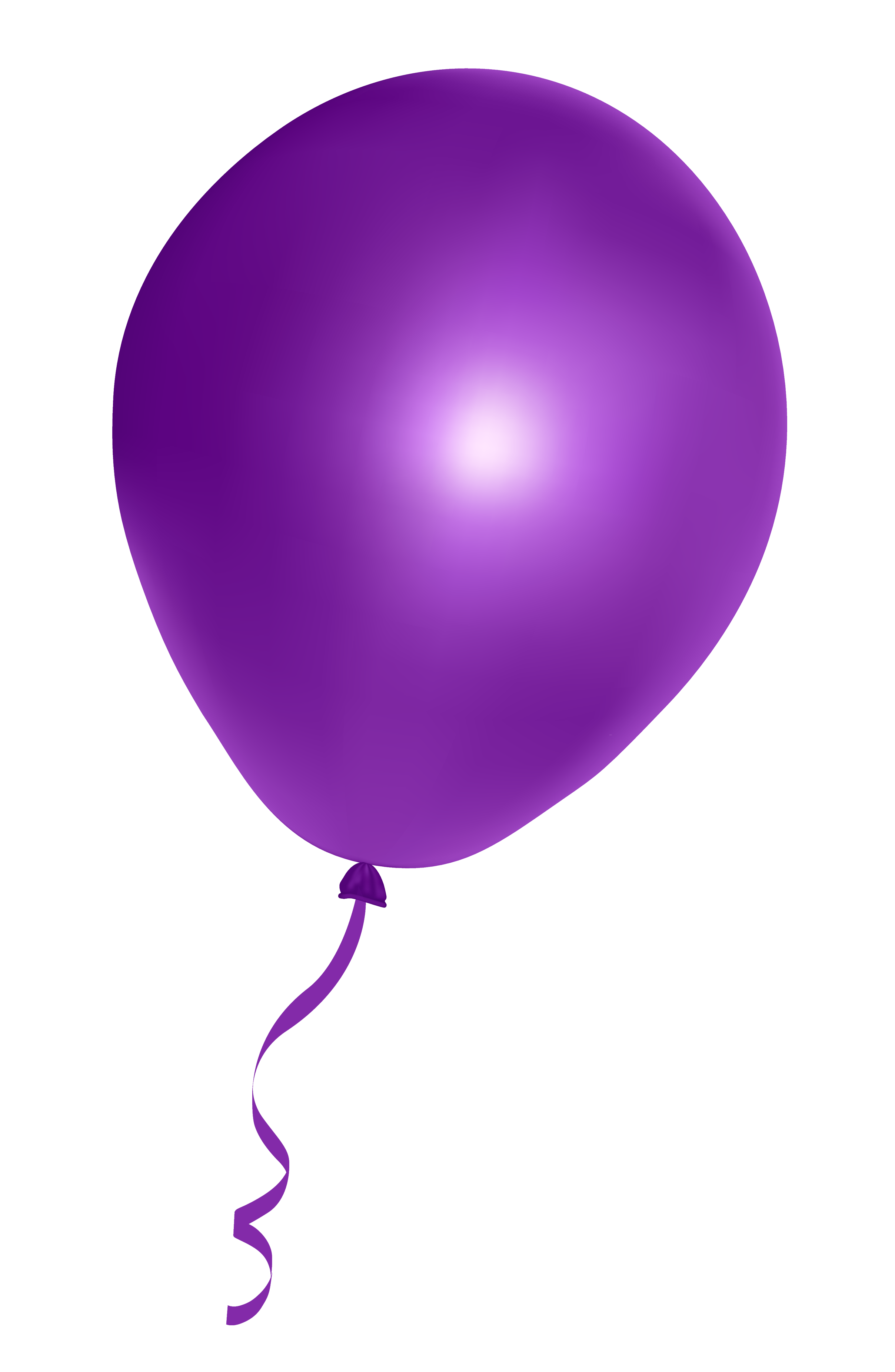 A Purple Balloon With A Ribbon
