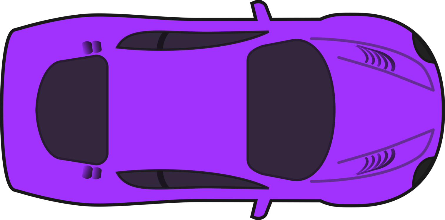 A Purple Car With Black Outline