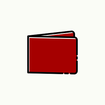 A Red Wallet With Black Outline