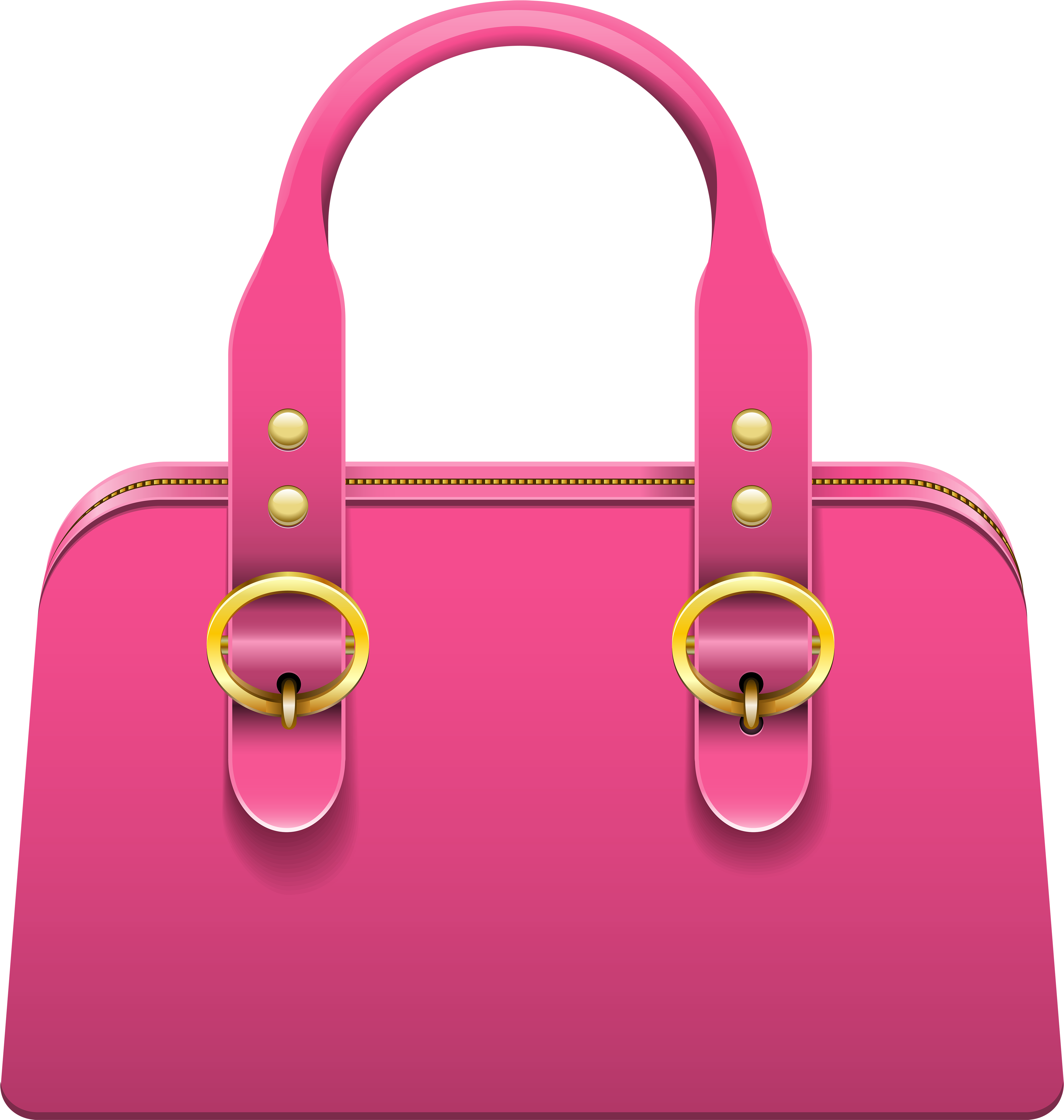 A Pink Purse With Gold Rings