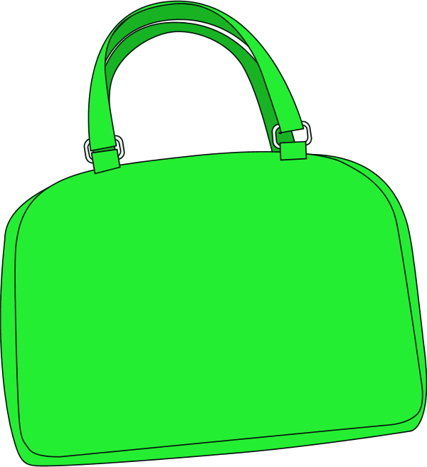 A Green Handbag With A Black Background