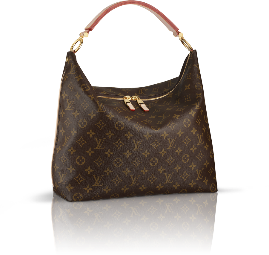 A Brown Handbag With Gold Handles