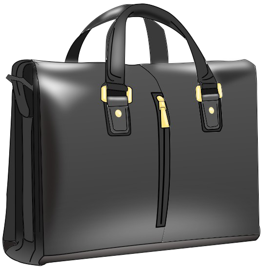 A Black Briefcase With Gold Accents