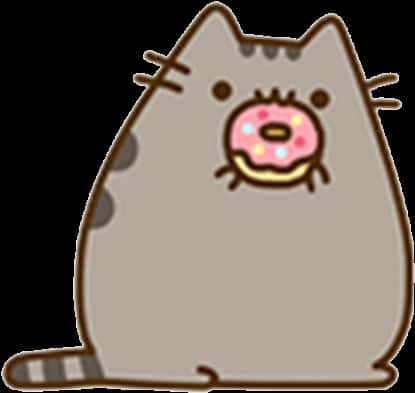 Pusheen With A Pink Donut