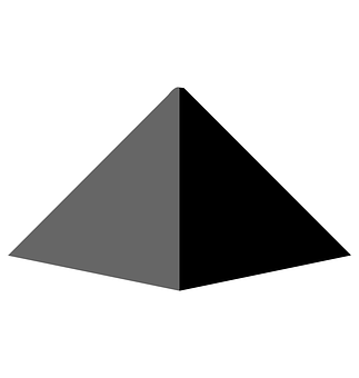 A Black Pyramid With A White Background